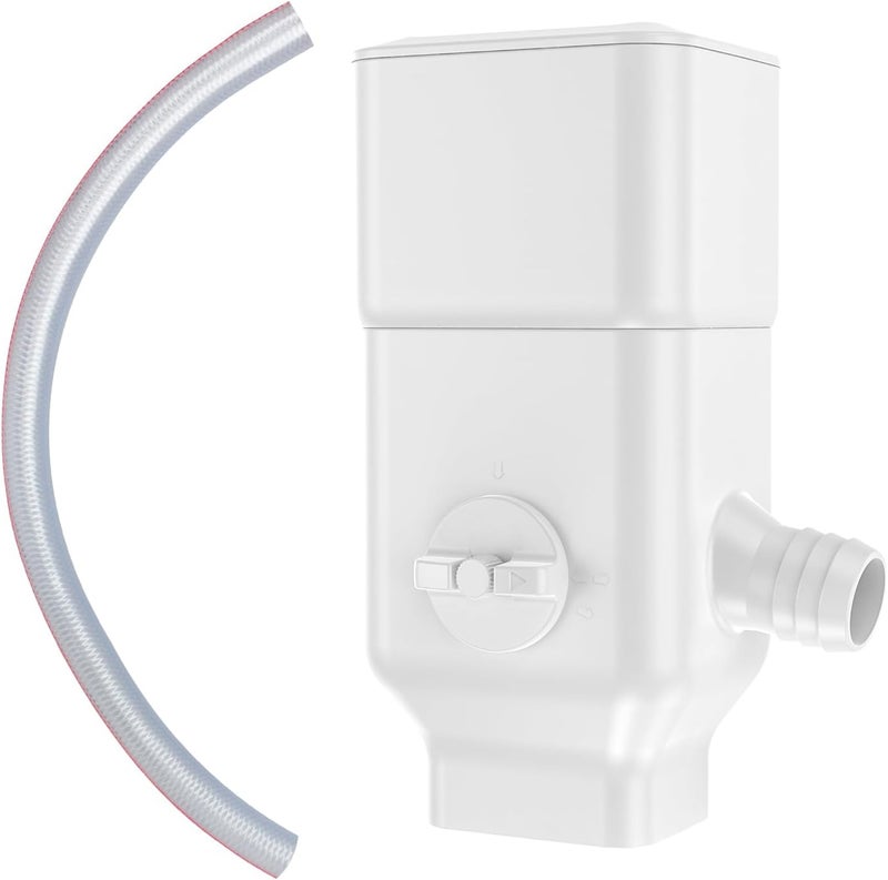 Prestantious Gutter Downspout Diverter Fits for 3”x 4”Oversize Downspout and 2”x3”Downspout, Rainwater Collection System with Adjustable Valve to Divert Water into Rain Barrel, White - Image 1